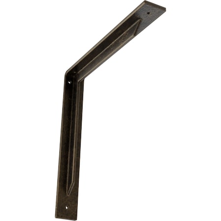 Ekena Millwork Stockport Steel Bracket, Antiqued Pale Gold 2"W x 14"D x 14"H BKTM02X14X14STAPG